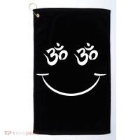 Zen Buddha Buddhist OM AUM Smiley Golf Towel thumb 0