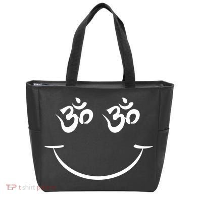 Zen Buddha Buddhist OM AUM Smiley Tote Bag