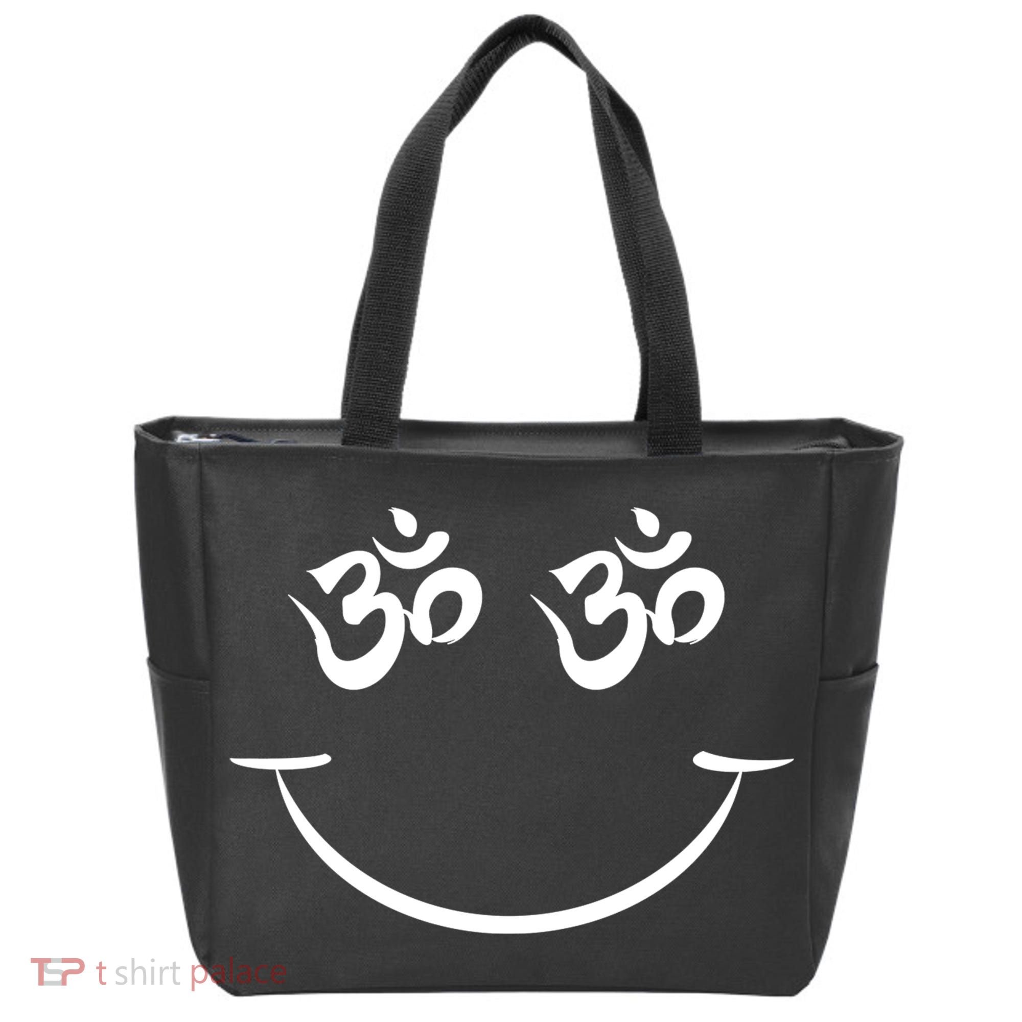 Zen Buddha Buddhist OM AUM Smiley Tote Bag