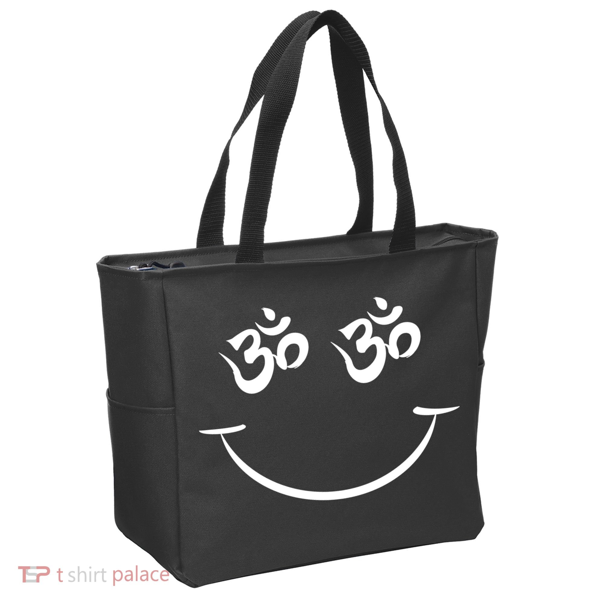 Zen Buddha Buddhist OM AUM Smiley Tote Bag