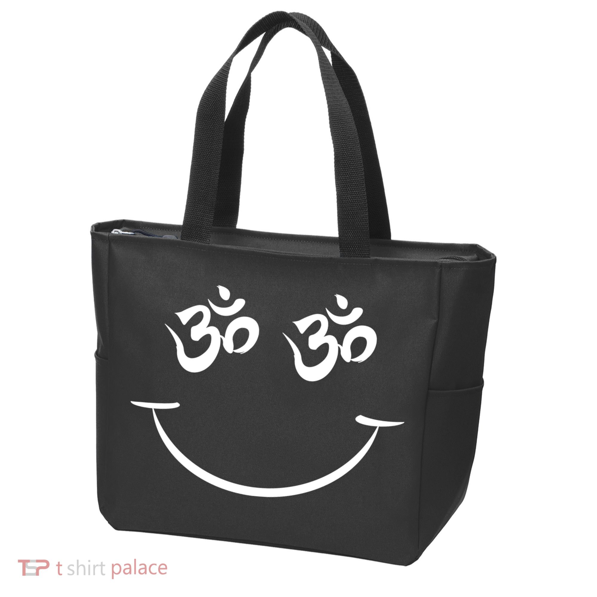 Zen Buddha Buddhist OM AUM Smiley Tote Bag