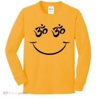 Zen Buddha Buddhist OM AUM Smiley Kids Long Sleeve Shirt thumb 0