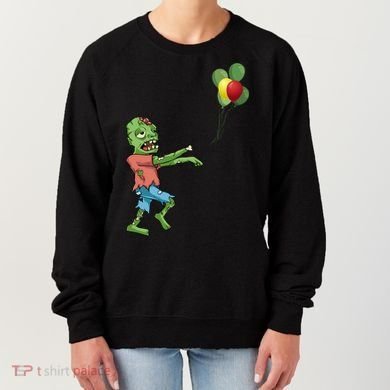 Zombie Birthday Balloon Funny Women's Sweatshirt