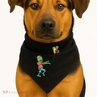 Zombie Birthday Balloon Funny USA-Made Doggie Bandana thumb 1