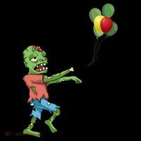 Zombie Birthday Balloon Funny Women's Hoodie thumb 2