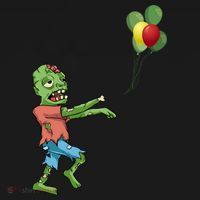 Zombie Birthday Balloon Funny Baby Bodysuit thumb 2