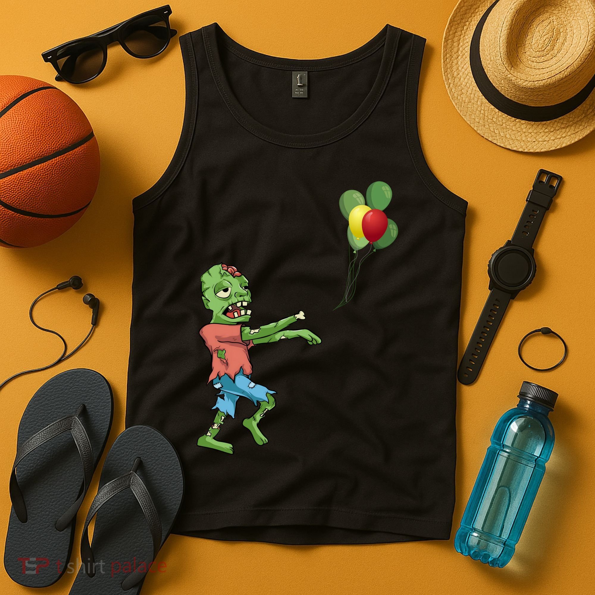 Zombie Birthday Balloon Funny Tank Top