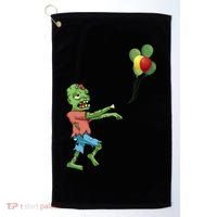 Zombie Birthday Balloon Funny Golf Towel thumb 0