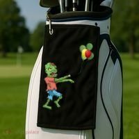 Zombie Birthday Balloon Funny Golf Towel thumb 2