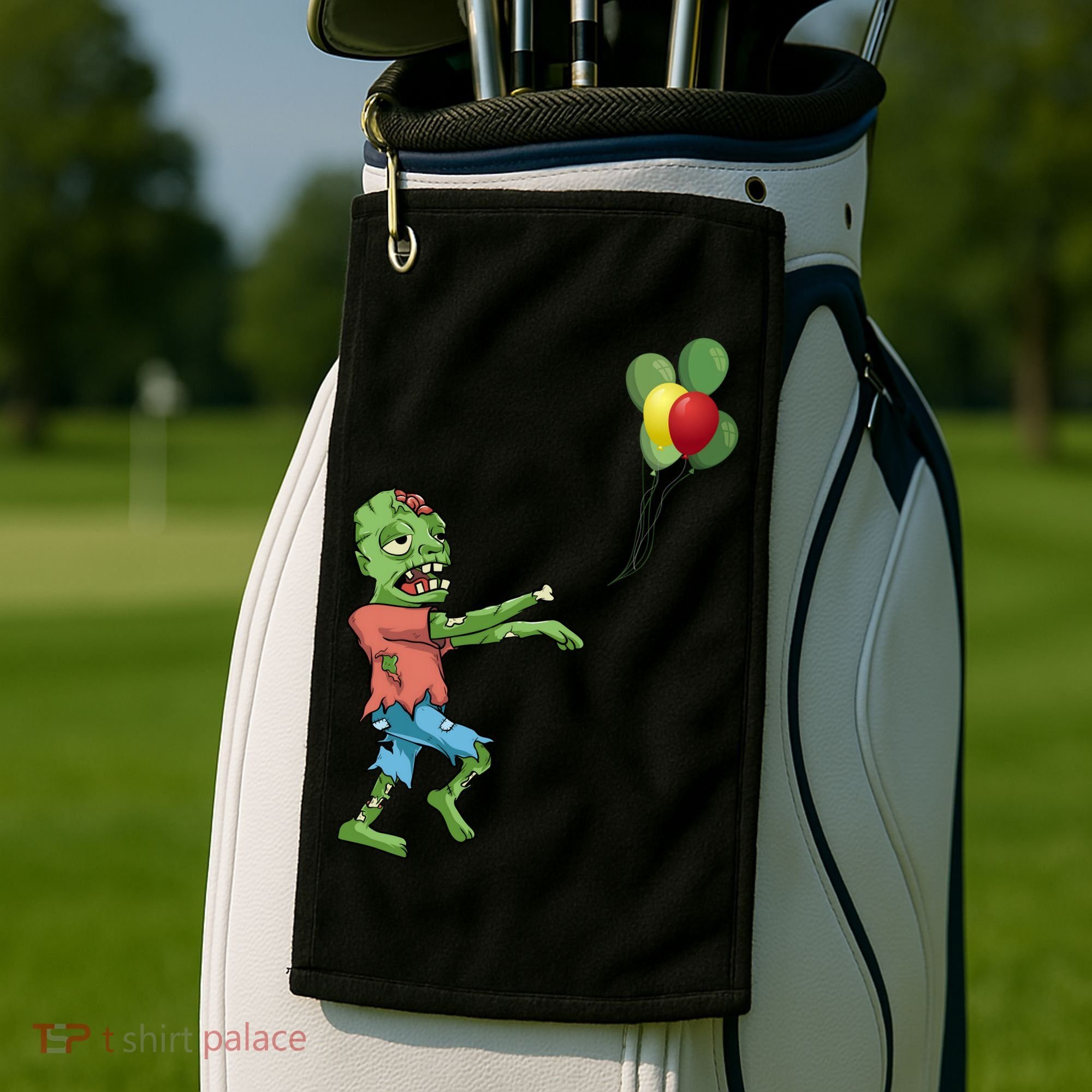 Zombie Birthday Balloon Funny Golf Towel