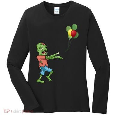 Zombie Birthday Balloon Funny Women's Long Sleeve Shirt