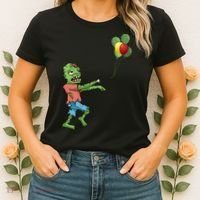 Zombie Birthday Balloon Funny Women's T-Shirt thumb 2