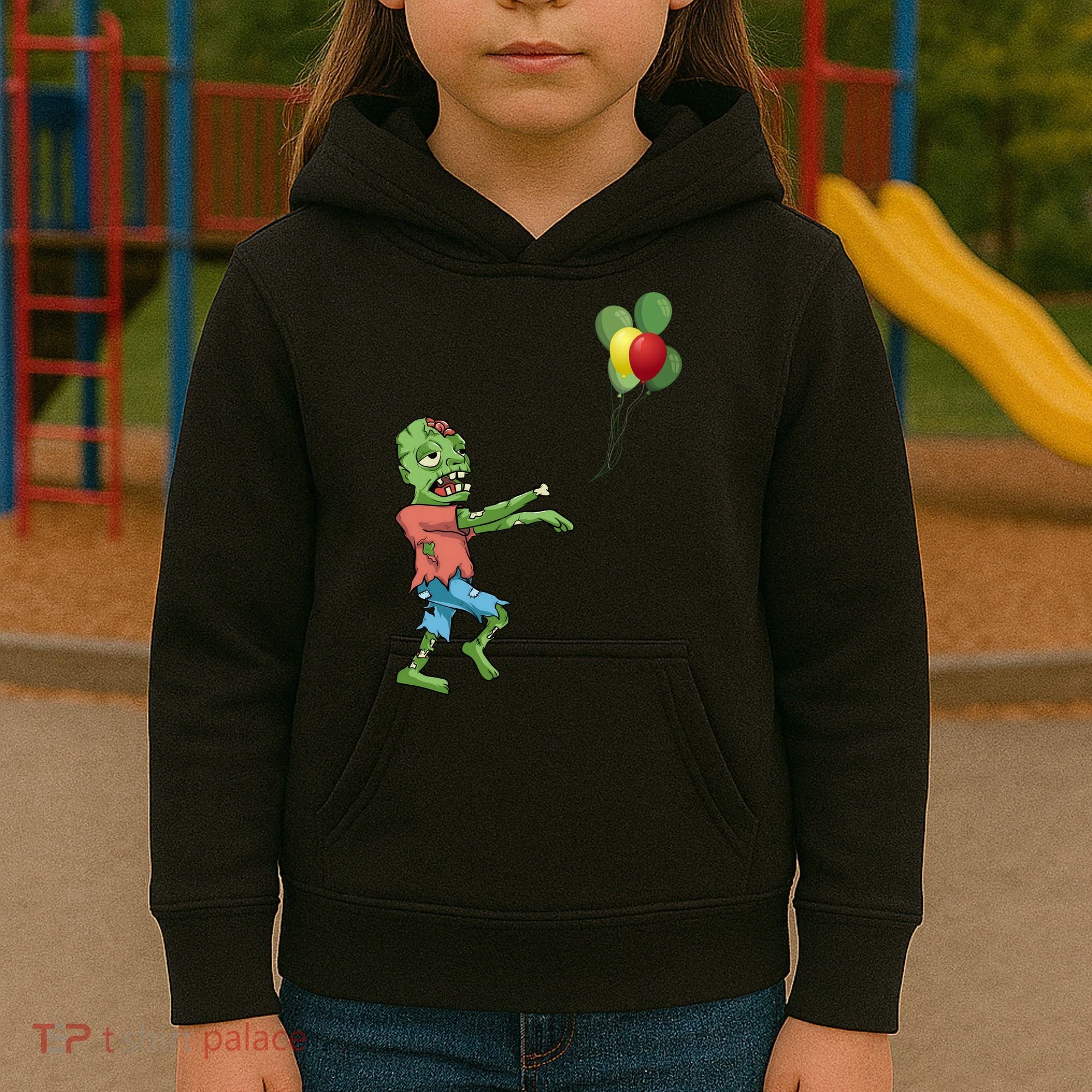 Zombie Birthday Balloon Funny Kids Hoodie