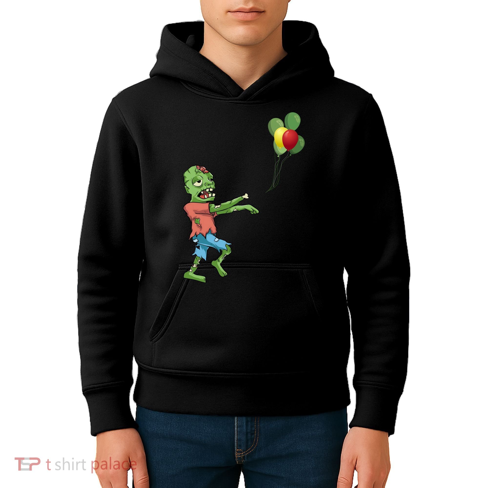 Zombie Birthday Balloon Funny Kids Hoodie