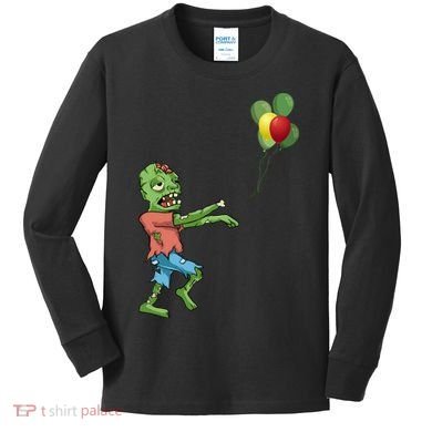 Zombie Birthday Balloon Funny Kids Long Sleeve Shirt