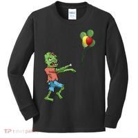 Zombie Birthday Balloon Funny Kids Long Sleeve Shirt thumb 0