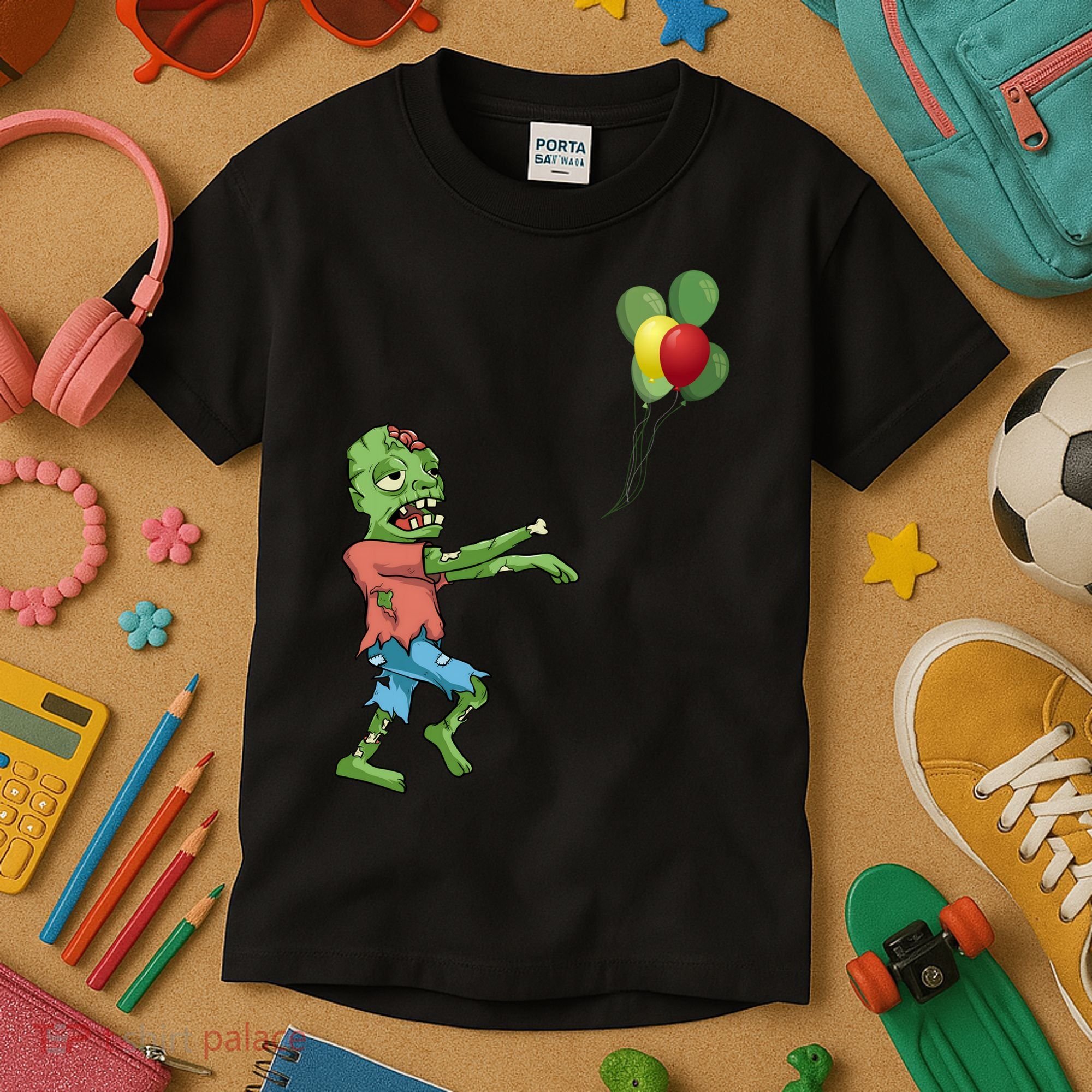 Zombie Birthday Balloon Funny Kids T-Shirt
