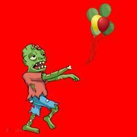 Zombie Birthday Balloon Funny Santa Hat thumb 1
