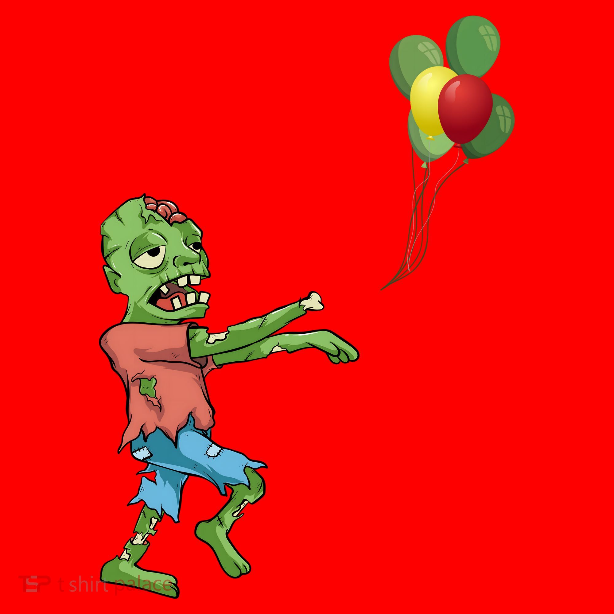 Zombie Birthday Balloon Funny Santa Hat