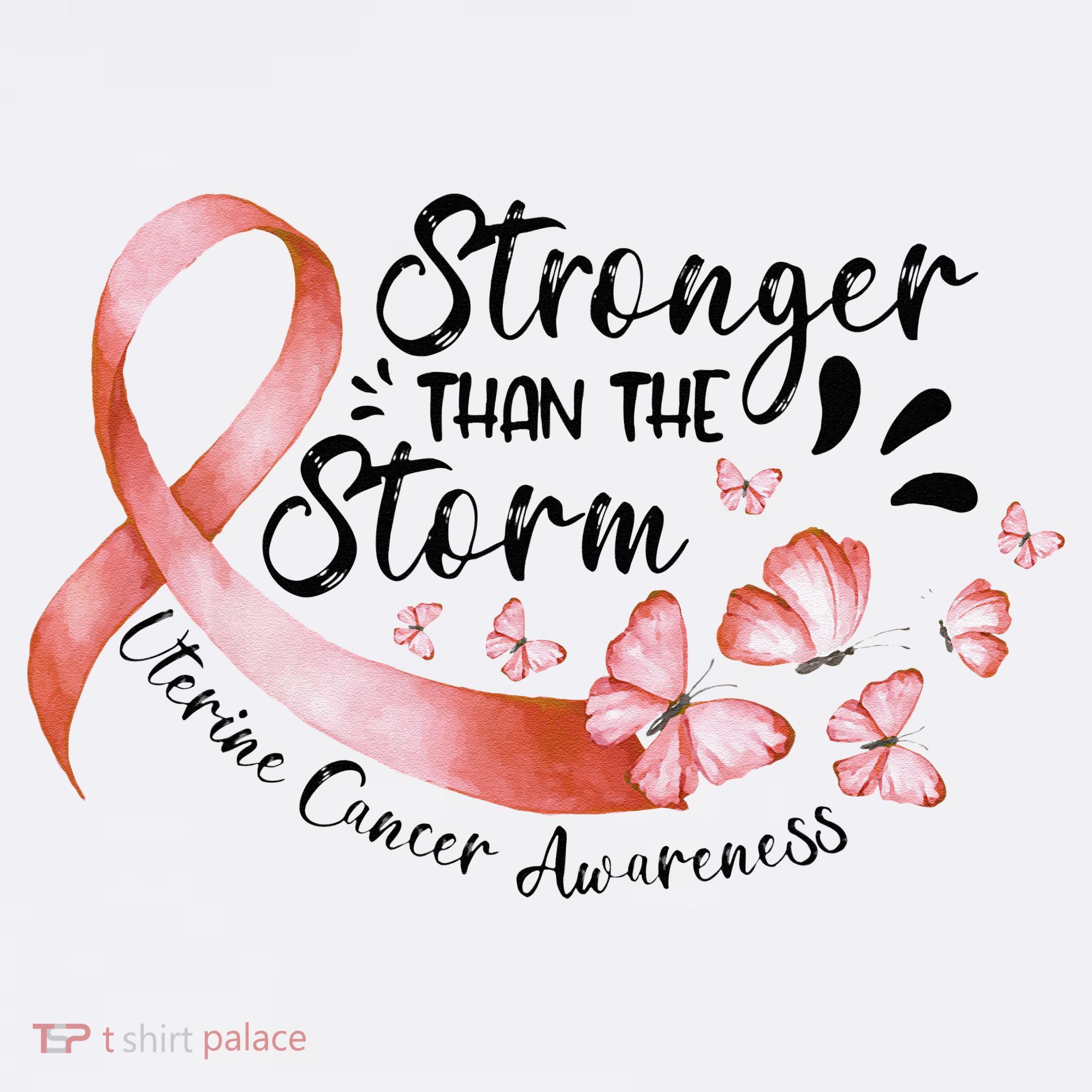 ZqxP Butterfly Peach Ribbon Uterine Cancer Awareness Women's Hoodie