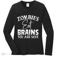Zombies Brains Safe Women's Long Sleeve Shirt thumb 0