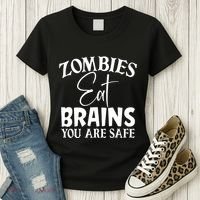 Zombies Brains Safe Women's T-Shirt thumb 3