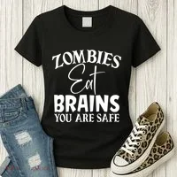 Zombies Brains Safe Women's T-Shirt thumb 3