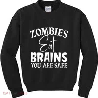 Zombies Brains Safe Kids Sweatshirt thumb 0