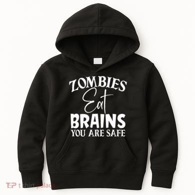 Zombies Brains Safe Kids Hoodie
