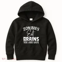 Zombies Brains Safe Kids Hoodie thumb 0