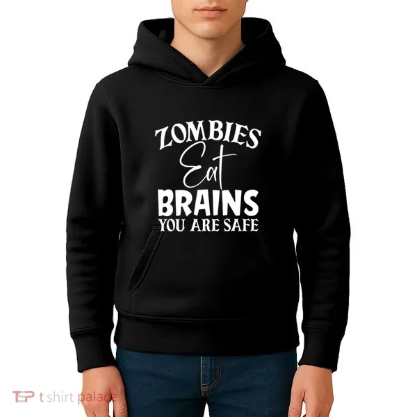 Zombies Brains Safe Kids Hoodie