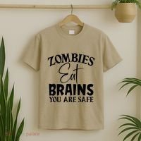 Zombies Brains Safe T-Shirt thumb 2