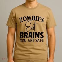 Zombies Brains Safe T-Shirt thumb 3
