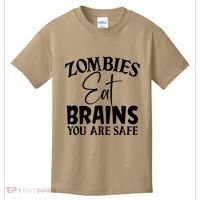 Zombies Brains Safe Kids T-Shirt thumb 0