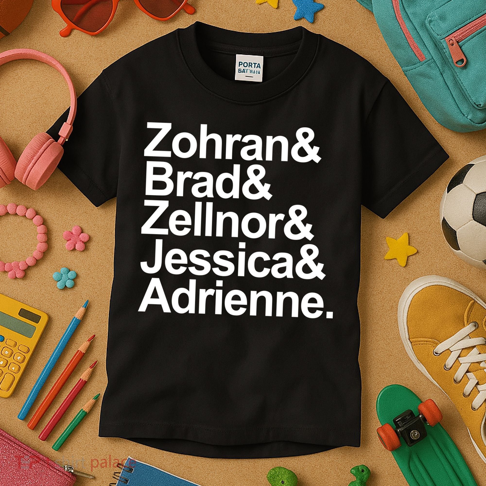 Zohran & Brad & Zellnor & Jessica & Adrienne Kids T-Shirt
