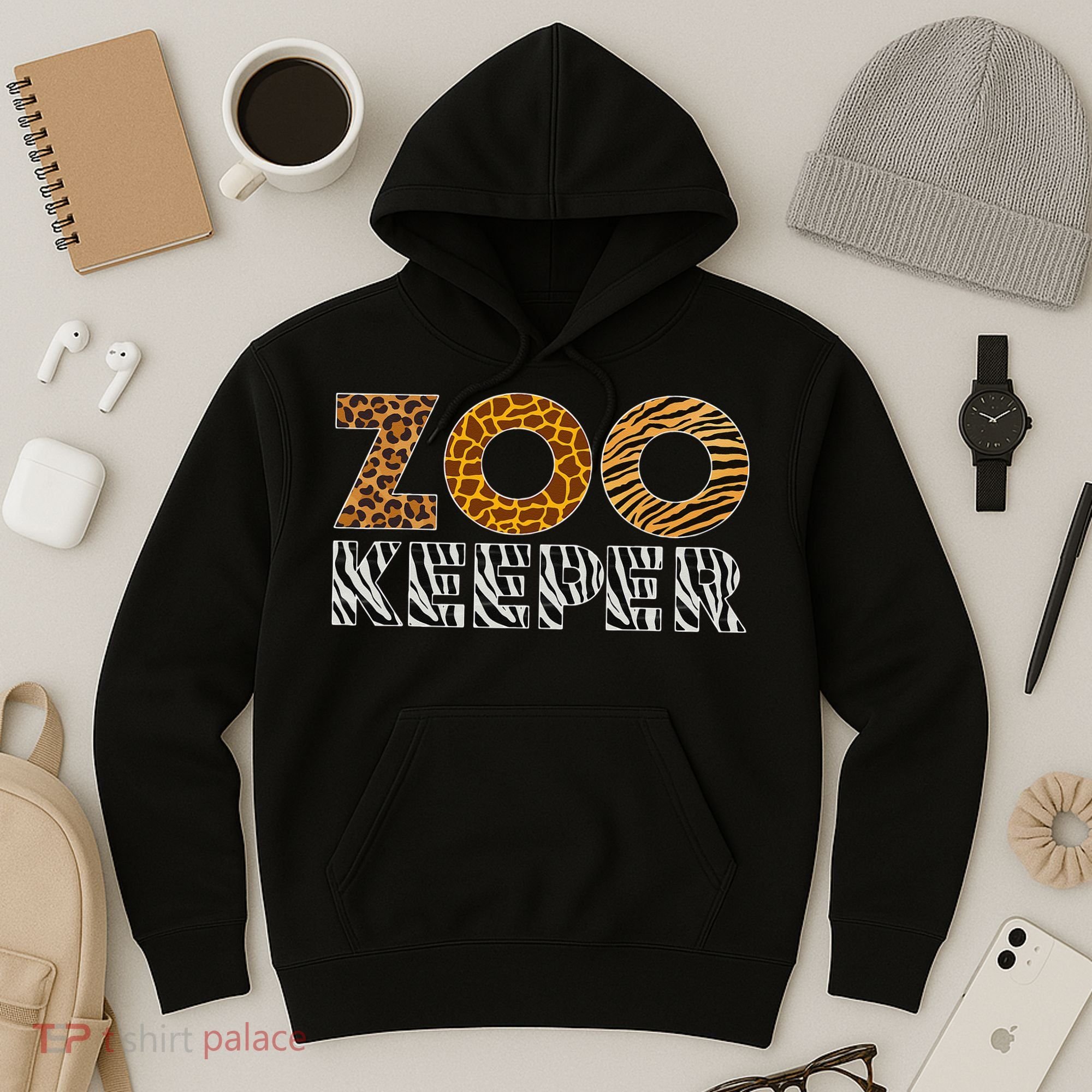 Zookeeper Costume African Animals Zebra Wild Print Savanna Hoodie