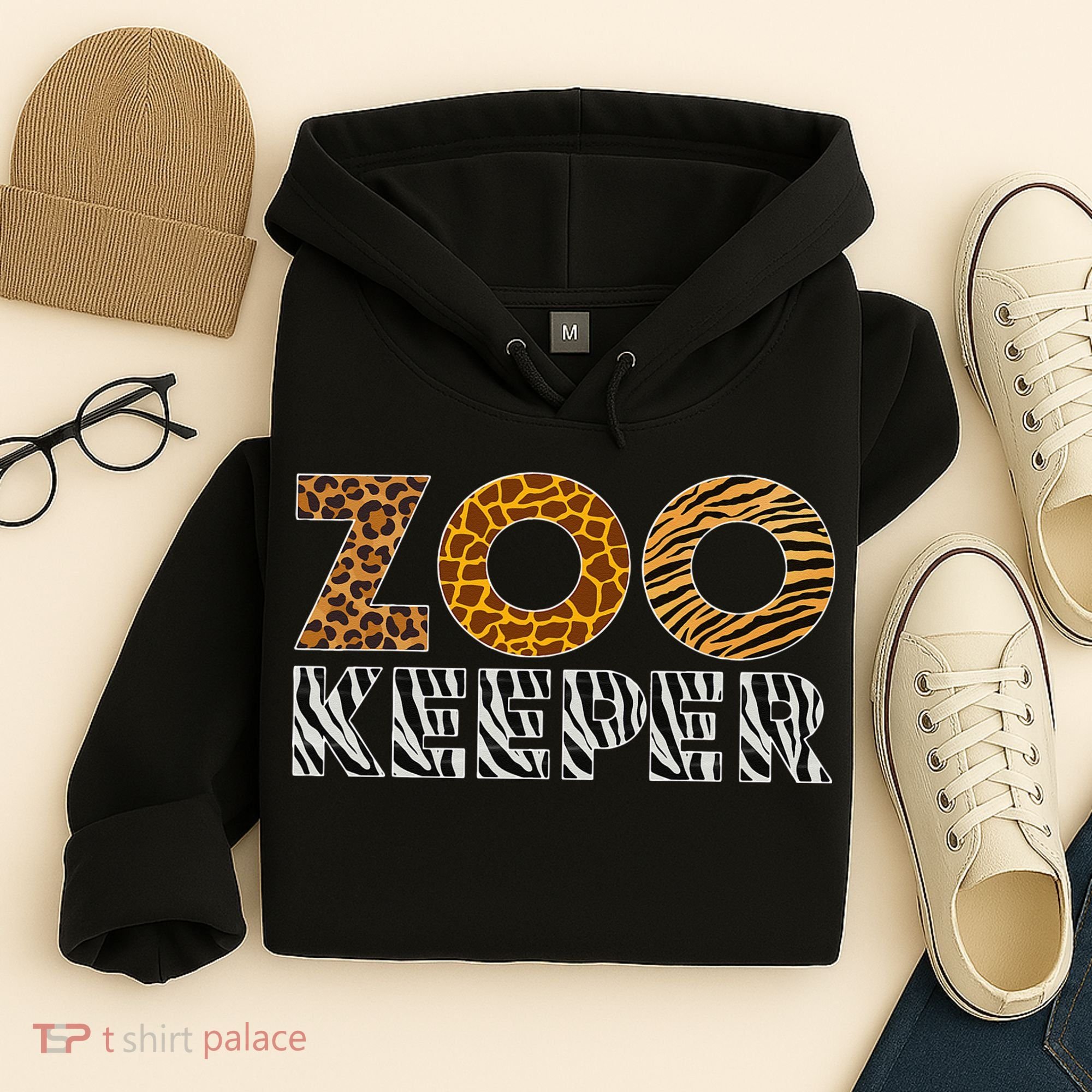 Zookeeper Costume African Animals Zebra Wild Print Savanna Hoodie