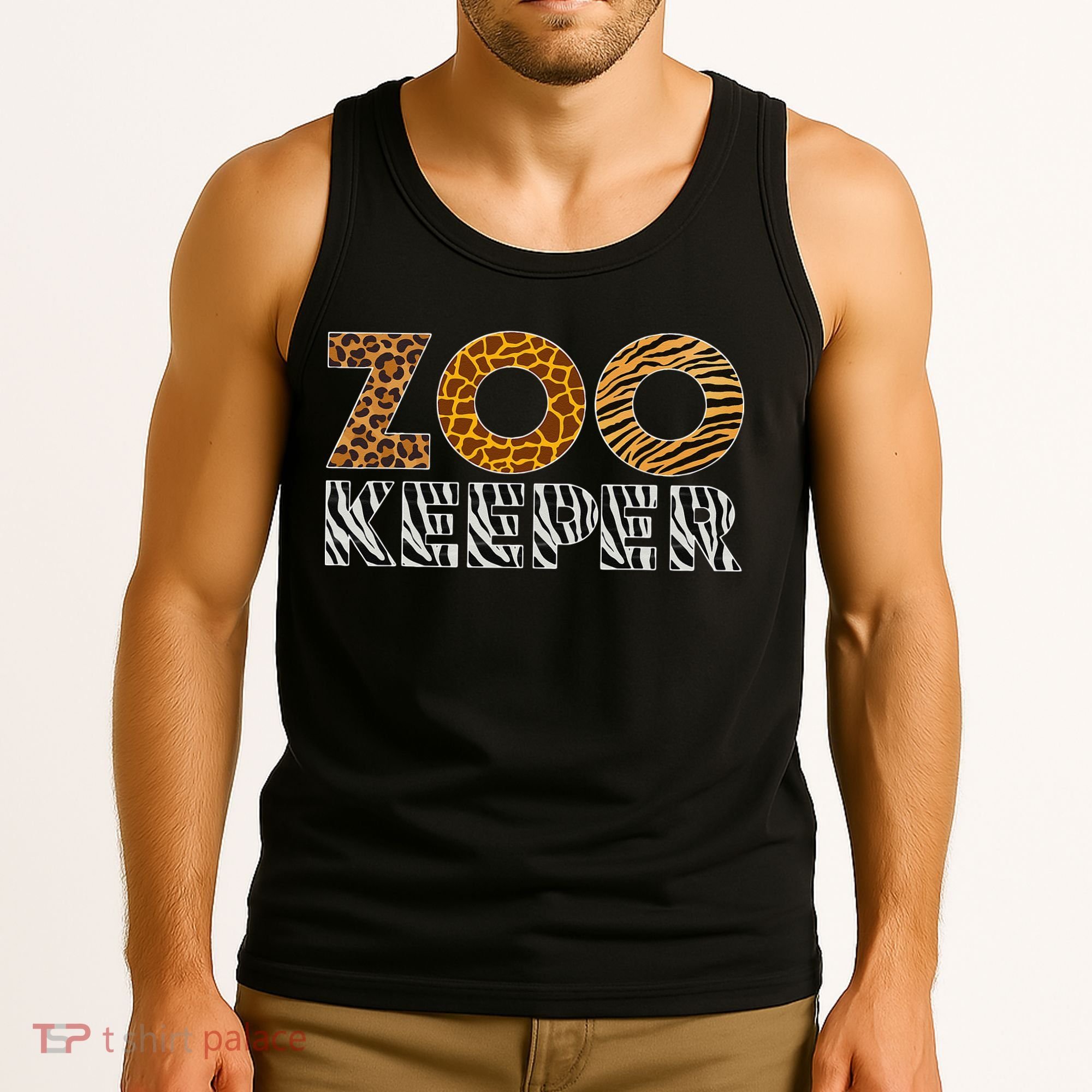 Zookeeper Costume African Animals Zebra Wild Print Savanna Tank Top