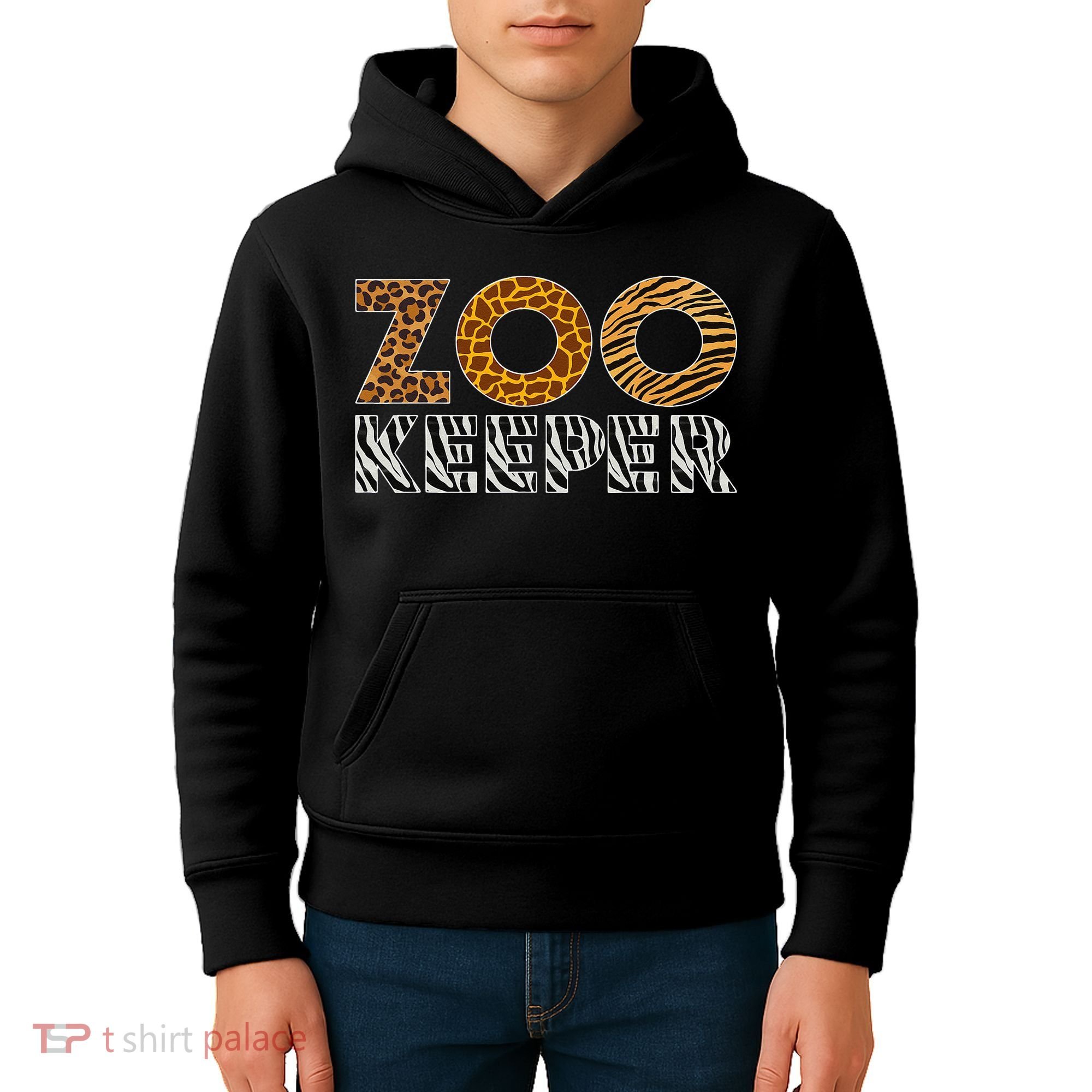 Zookeeper Costume African Animals Zebra Wild Print Savanna Kids Hoodie