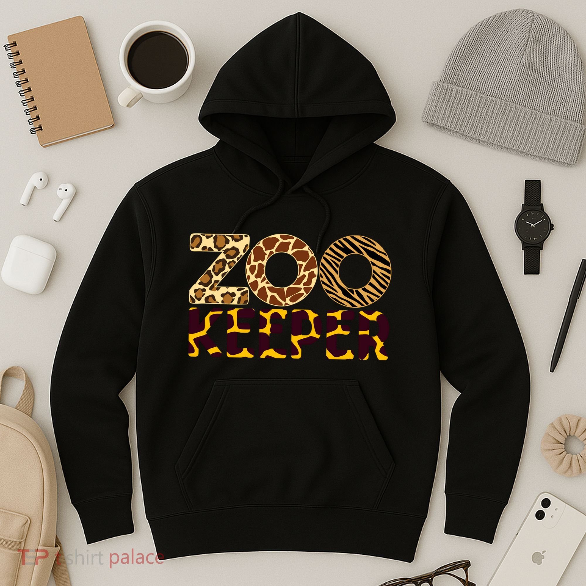 Zookeeper Costume African Animals Zebra Wild Print Hoodie