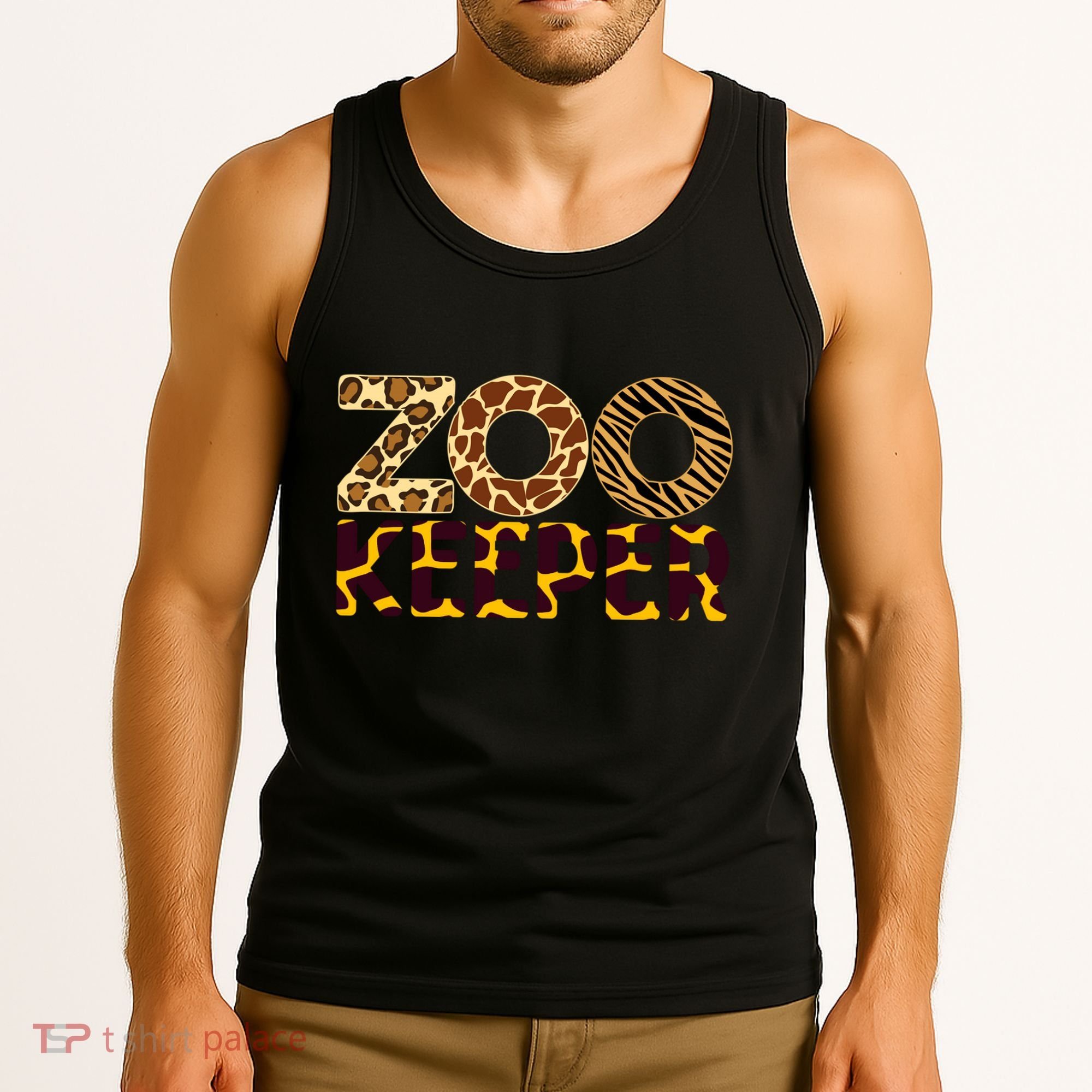 Zookeeper Costume African Animals Zebra Wild Print Tank Top
