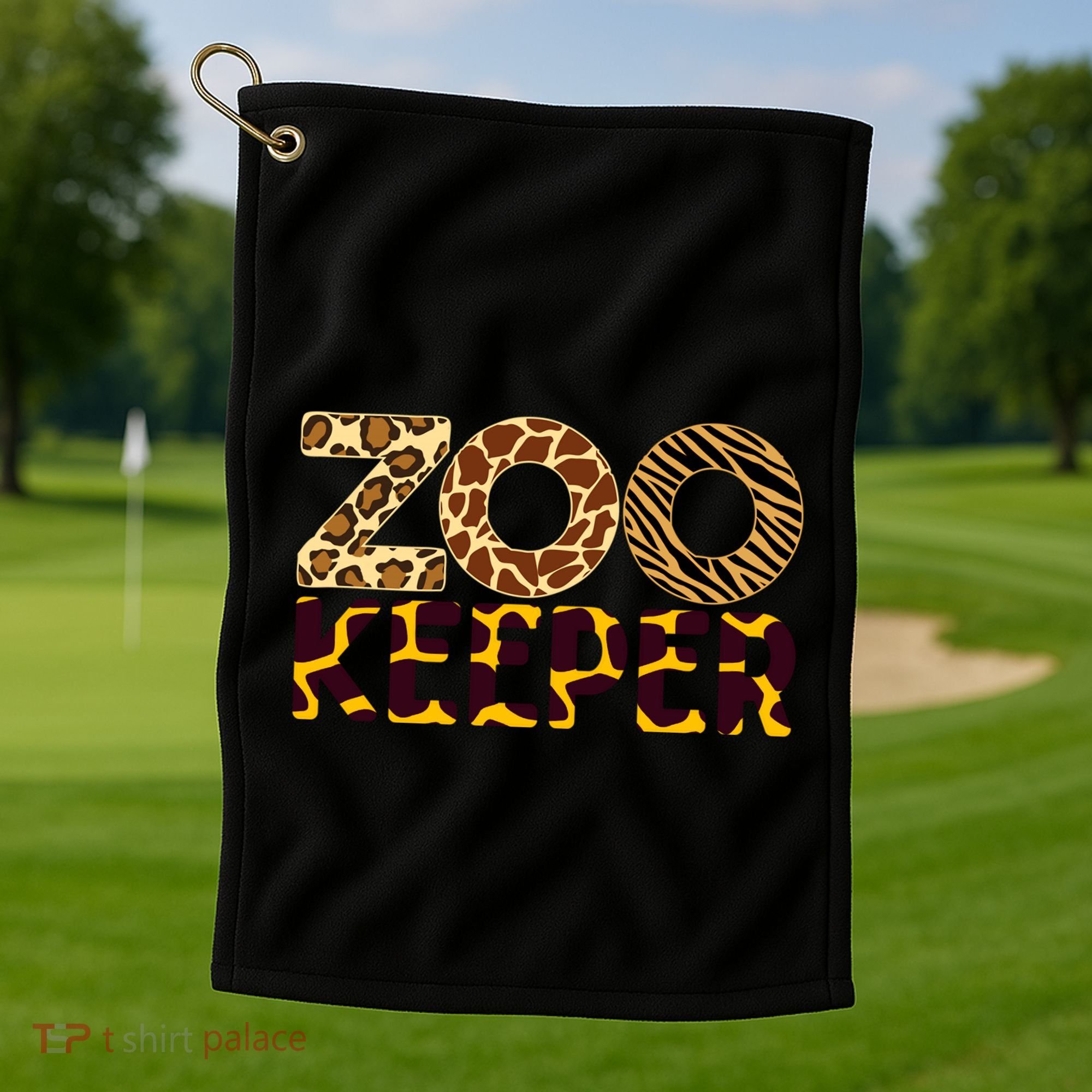 Zookeeper Costume African Animals Zebra Wild Print Golf Towel
