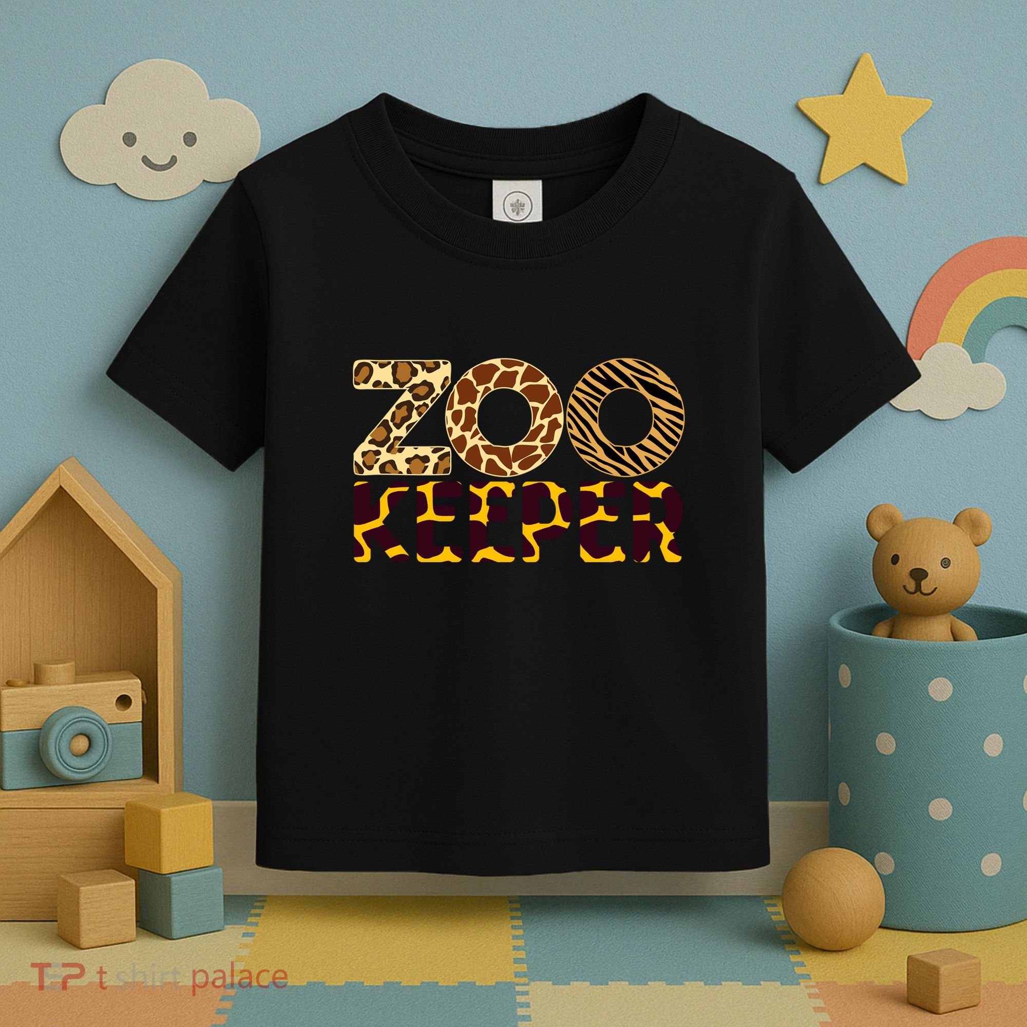 Zookeeper Costume African Animals Zebra Wild Print Toddler T-Shirt
