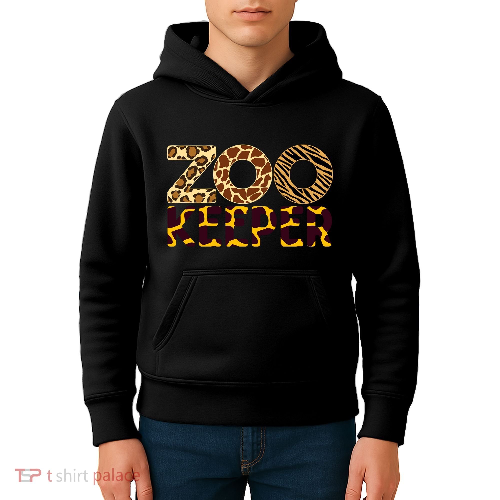Zookeeper Costume African Animals Zebra Wild Print Kids Hoodie