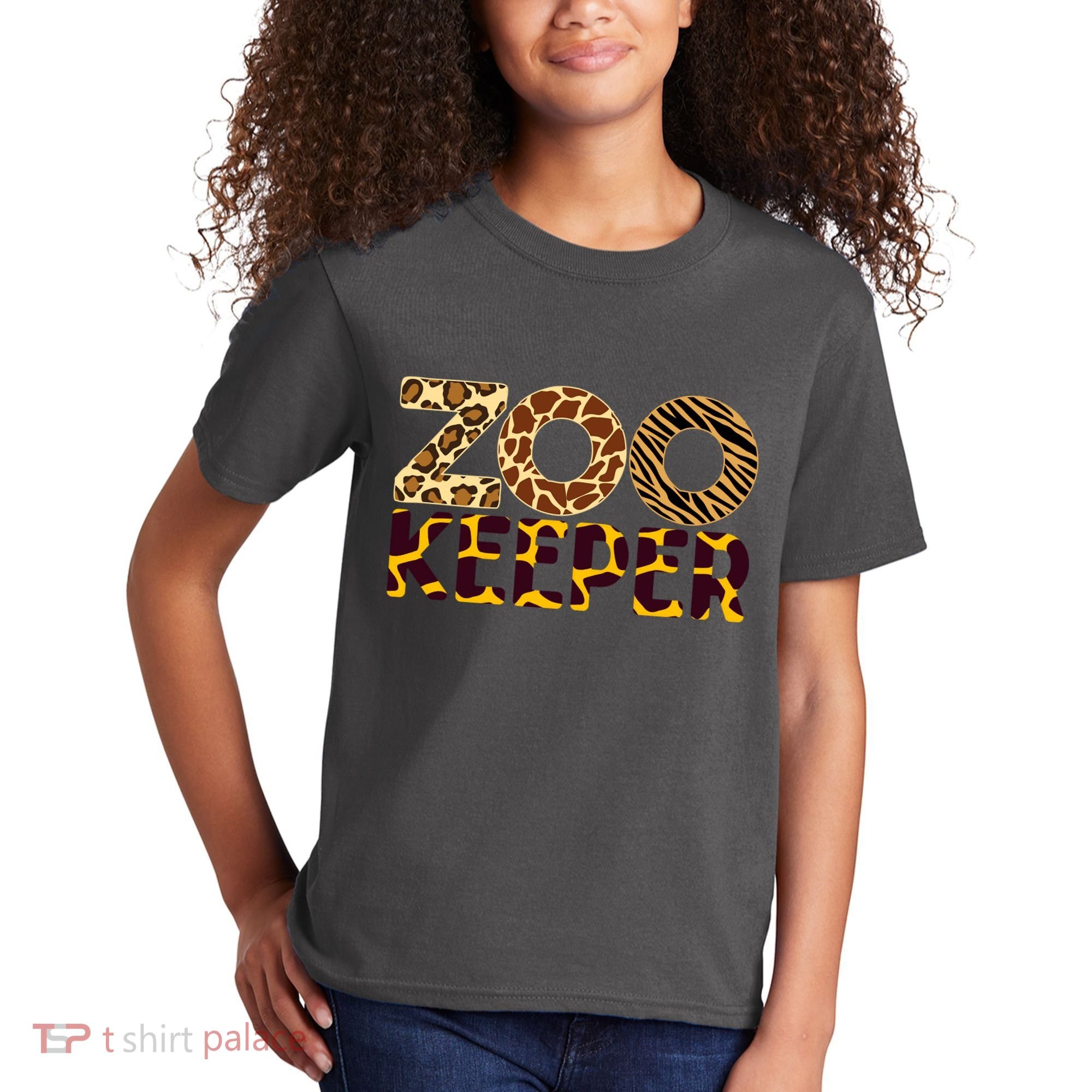 Zookeeper Costume African Animals Zebra Wild Print Kids T-Shirt