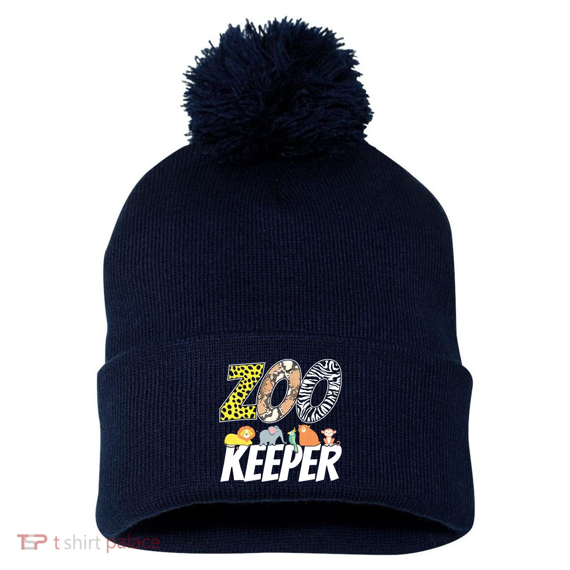 Zookeeper Costume African Savanna Zoo Keeper Animals Lover Pom Pom 12in Knit Beanie