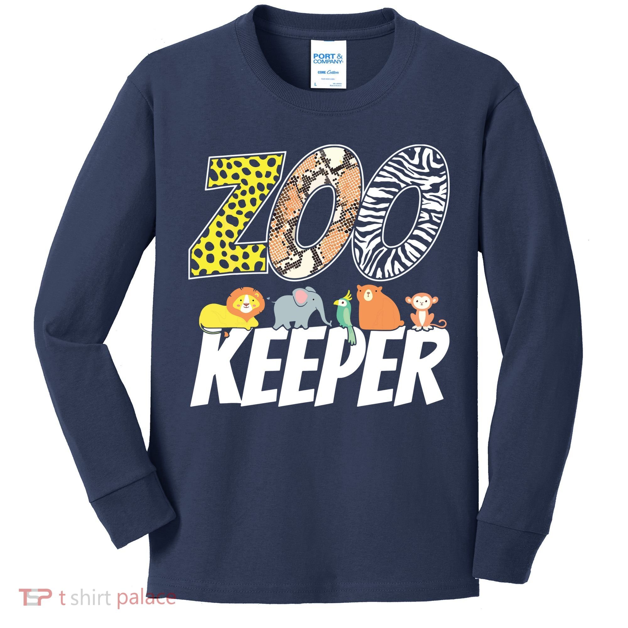 Zookeeper Costume African Savanna Zoo Keeper Animals Lover Kids Long Sleeve Shirt