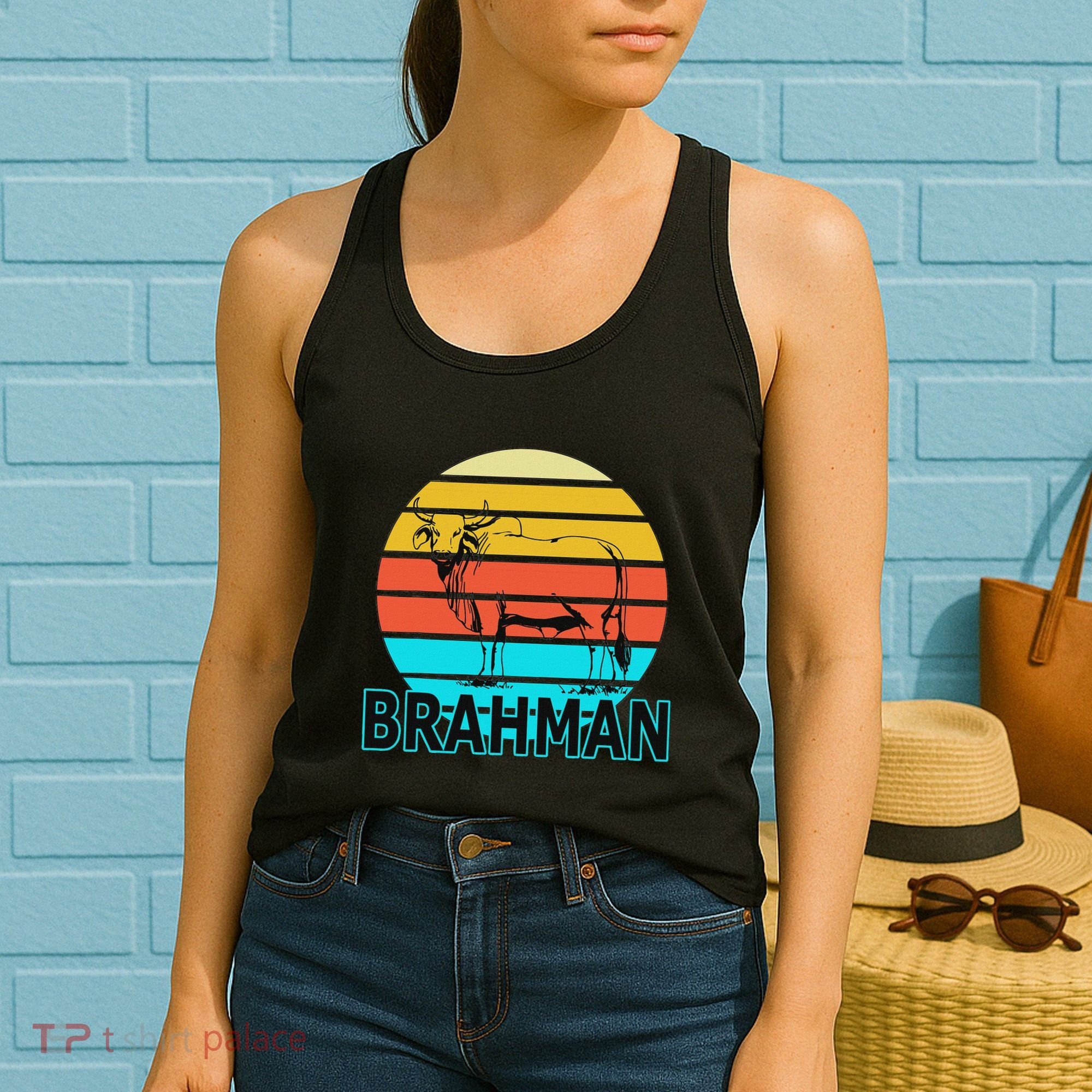 Zebu Cattle Brahma Bull Hump Dewlap Cow Indian Aurochs Women's Tank Top
