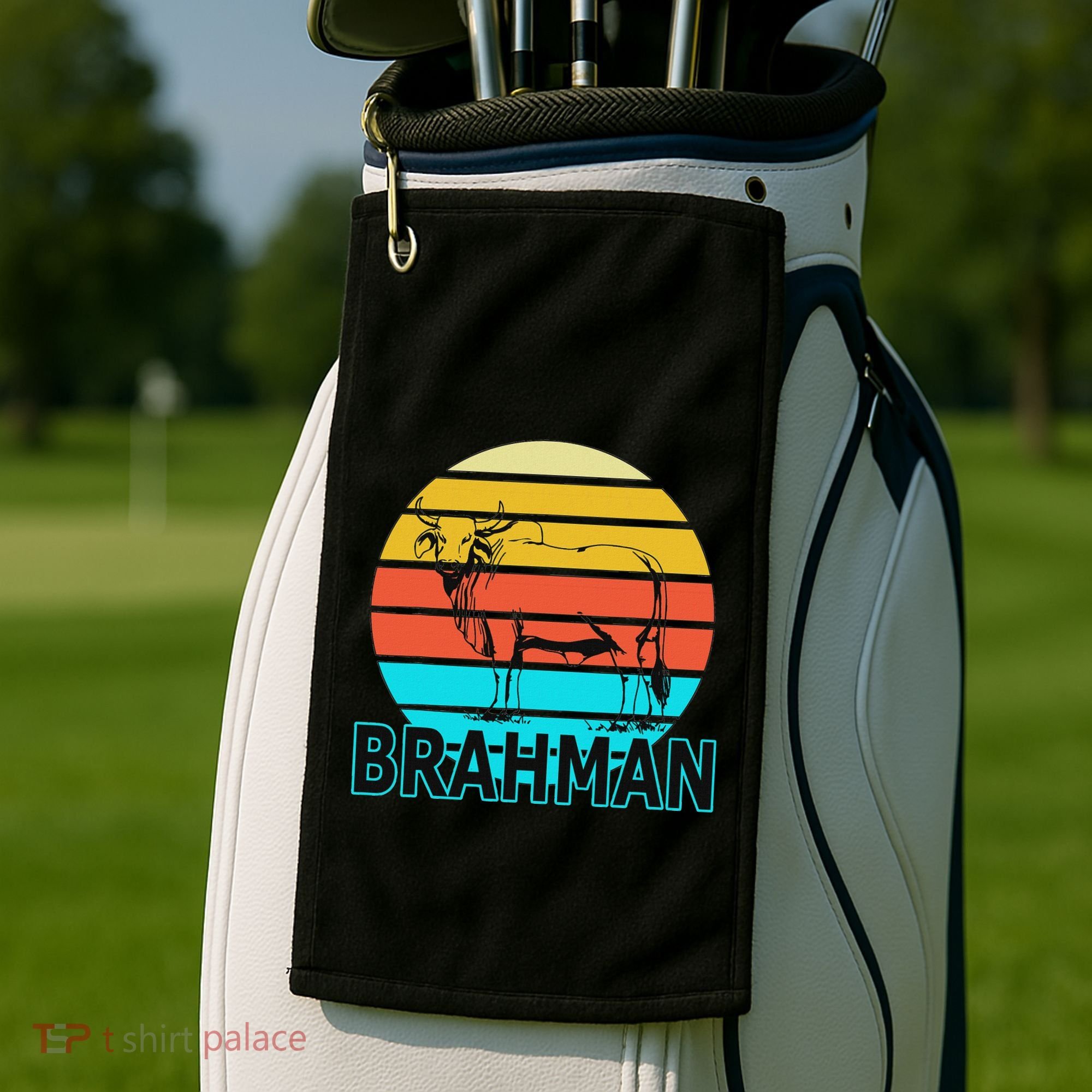 Zebu Cattle Brahma Bull Hump Dewlap Cow Indian Aurochs Golf Towel