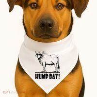 Zebu Cattle Brahma Bulls Funny Hump Day Meme Bovine Meat USA-Made Doggie Bandana thumb 1